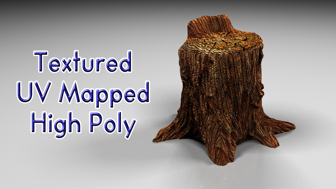 free realistic tree stump 3d model